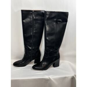 Franco Sarto Oxley Women's Black Tall Block Heel Boots 9.5